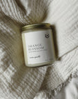 Herbst - Set Musselin Decke, Orange Blossom Kerze & Chai Tee