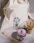 Matcha Starter Set mit Matcha Pulver Dose Bambusbesen und Bambuslöffel