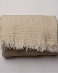 Musselin Decke beige